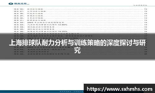 上海排球队耐力分析与训练策略的深度探讨与研究